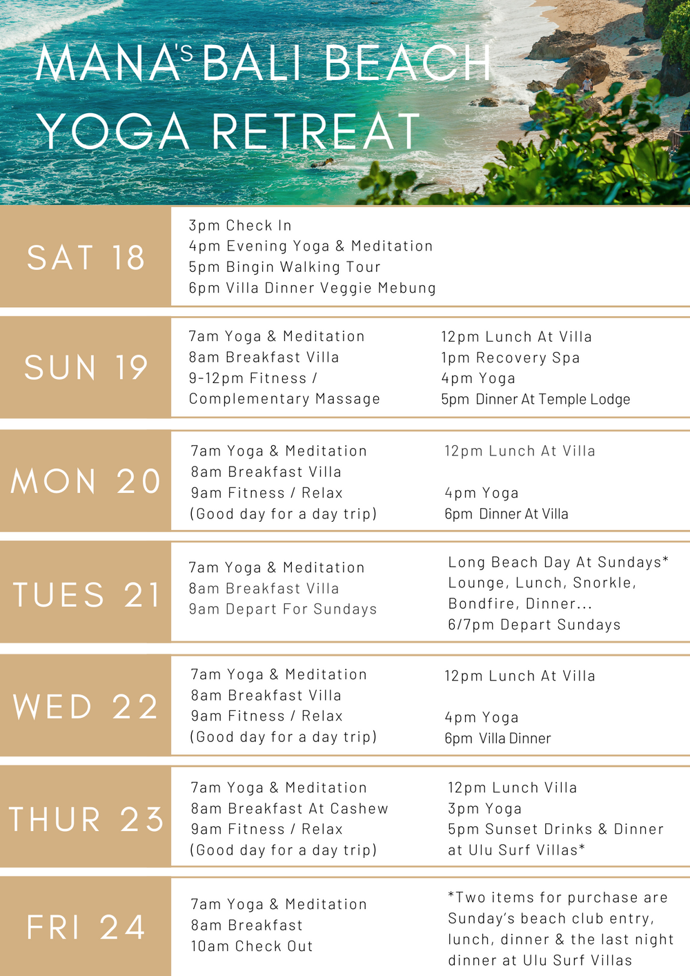 Bali Retreat Information Page