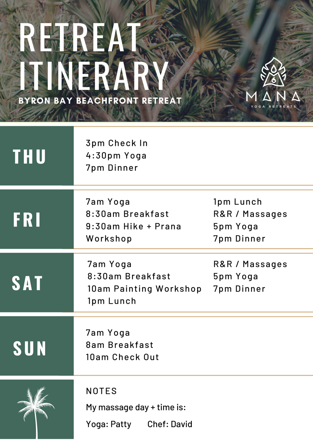 Byron Retreat Information Page