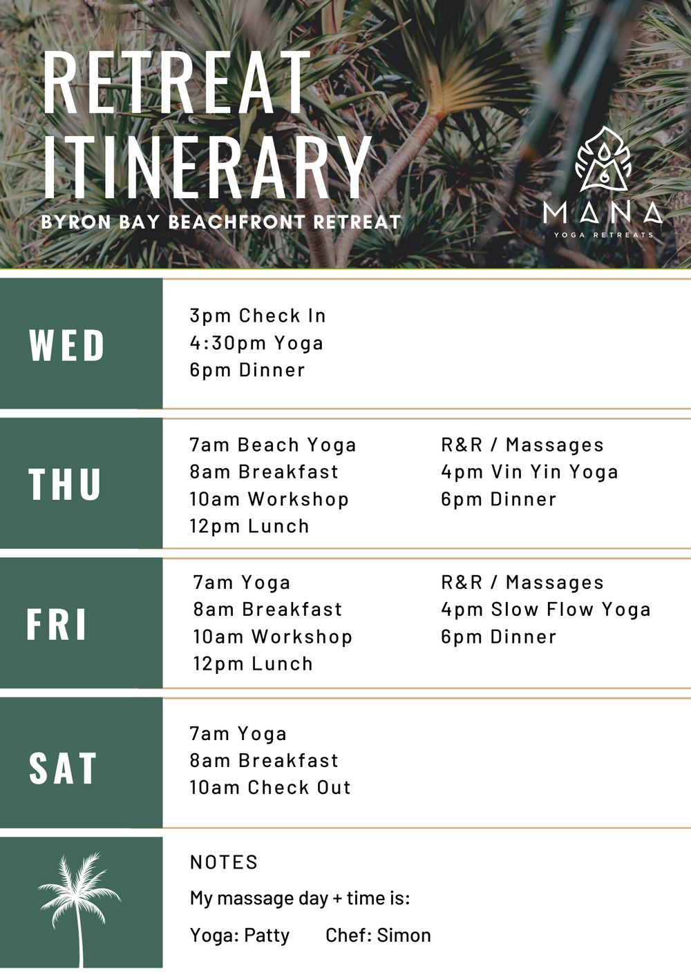 Byron Retreat Information Page