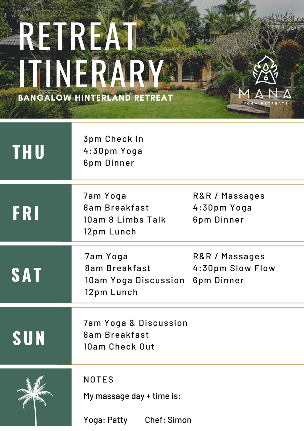 Byron Hinterland Retreat Information Page
